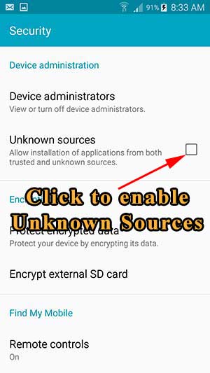 enable unknown sources