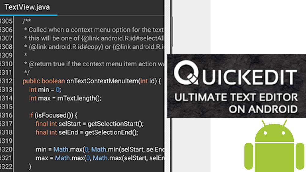 QuickEdit, Android editor, codes editor, text editor